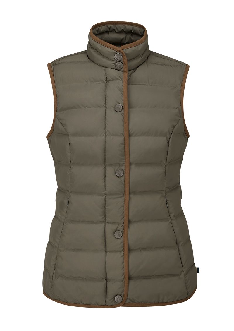 Alan Paine Ladies Calsall Quilted Gilet in Olive