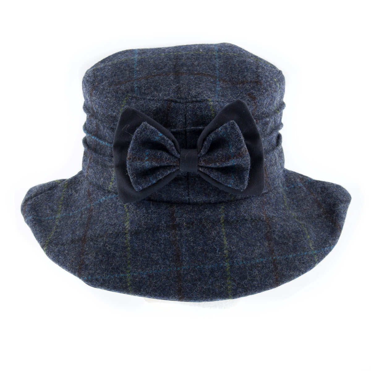 Dents Ladies Abraham Moon Blue Tweed Bucket Hat