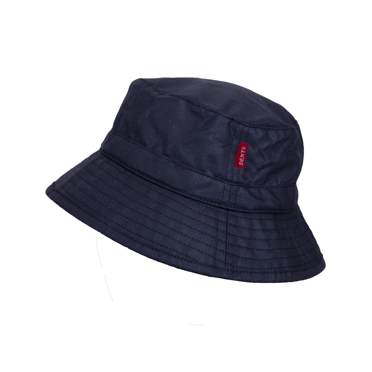 Dents Ladies Navy Blue Wax Bucket Hat