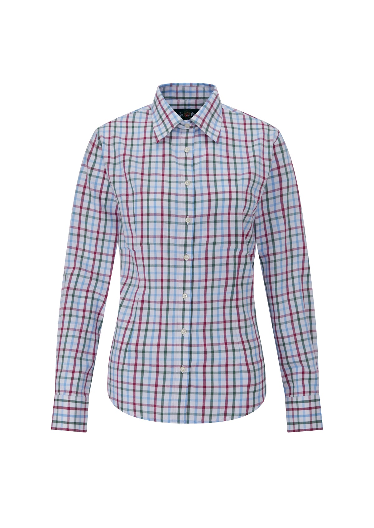 Alan Paine Ladies Wine Tattersall Check 100% Cotton Shirt