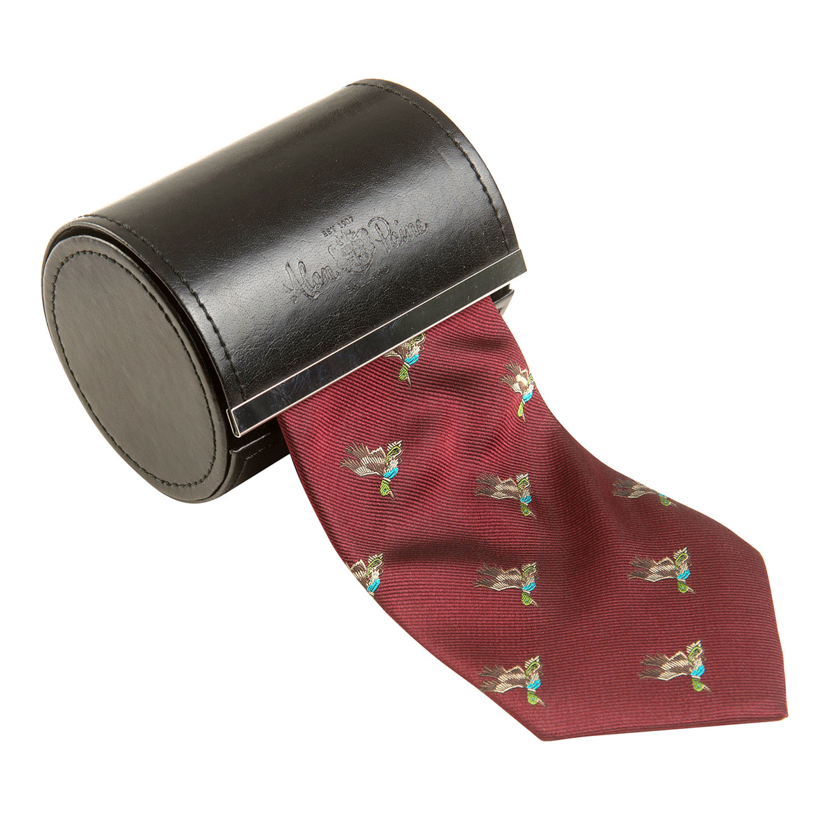 Alan Paine Ripon Flying Ducks Country Silk Tie in Wine