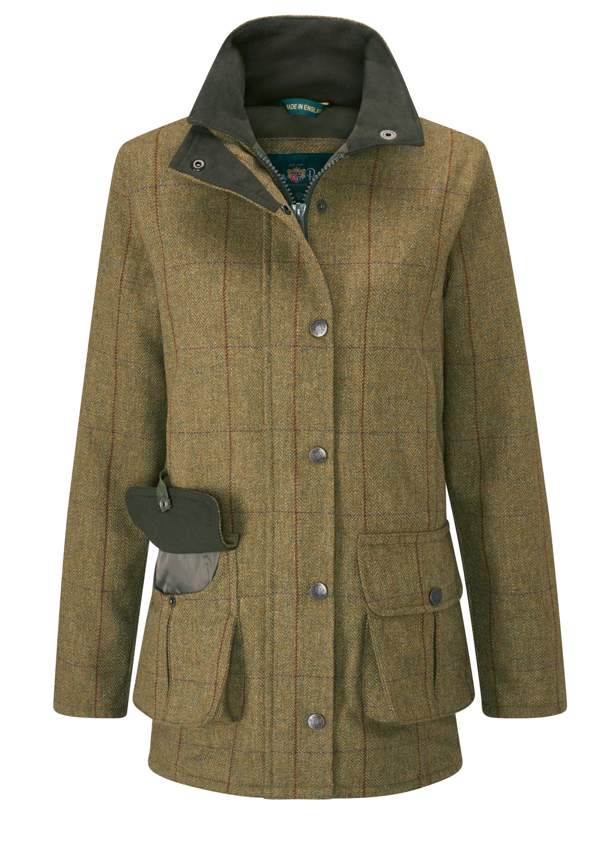 Alan Paine Ladies Rutland Tweed Coat in Green Check