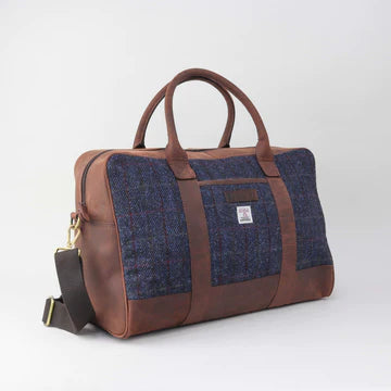 Harris Tweed Blue Check Travel Bag