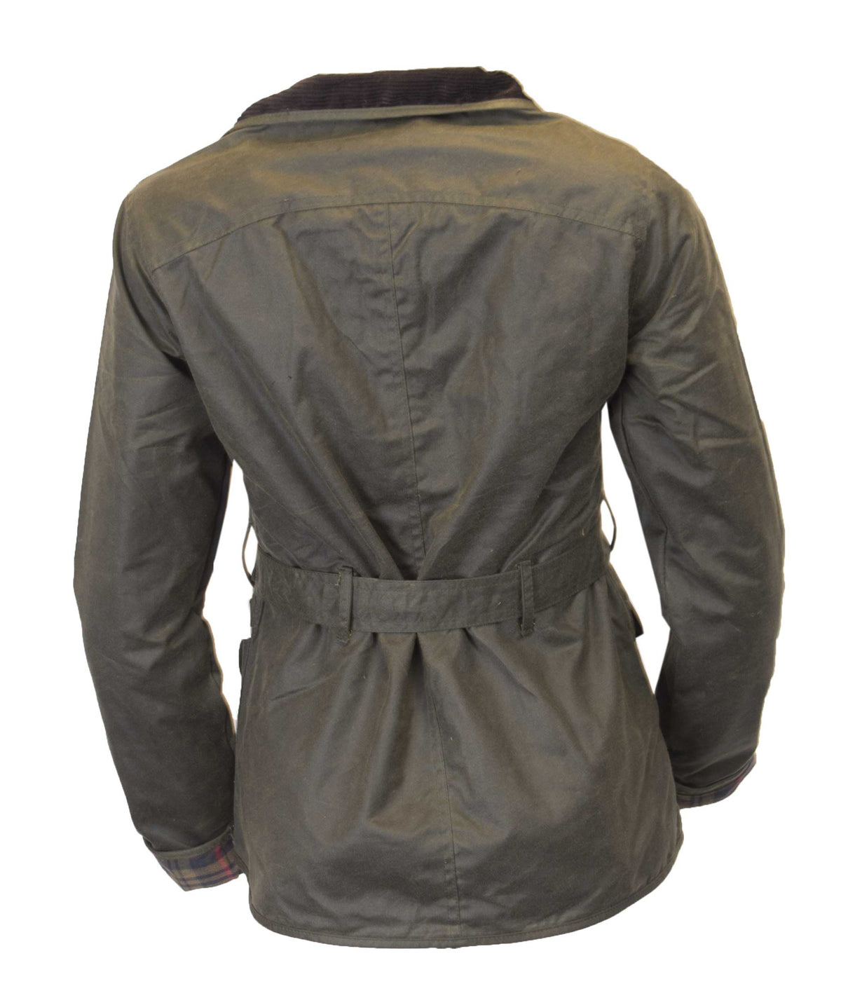Walker & Hawkes Ladies Florence Olive Wax Biker jacket