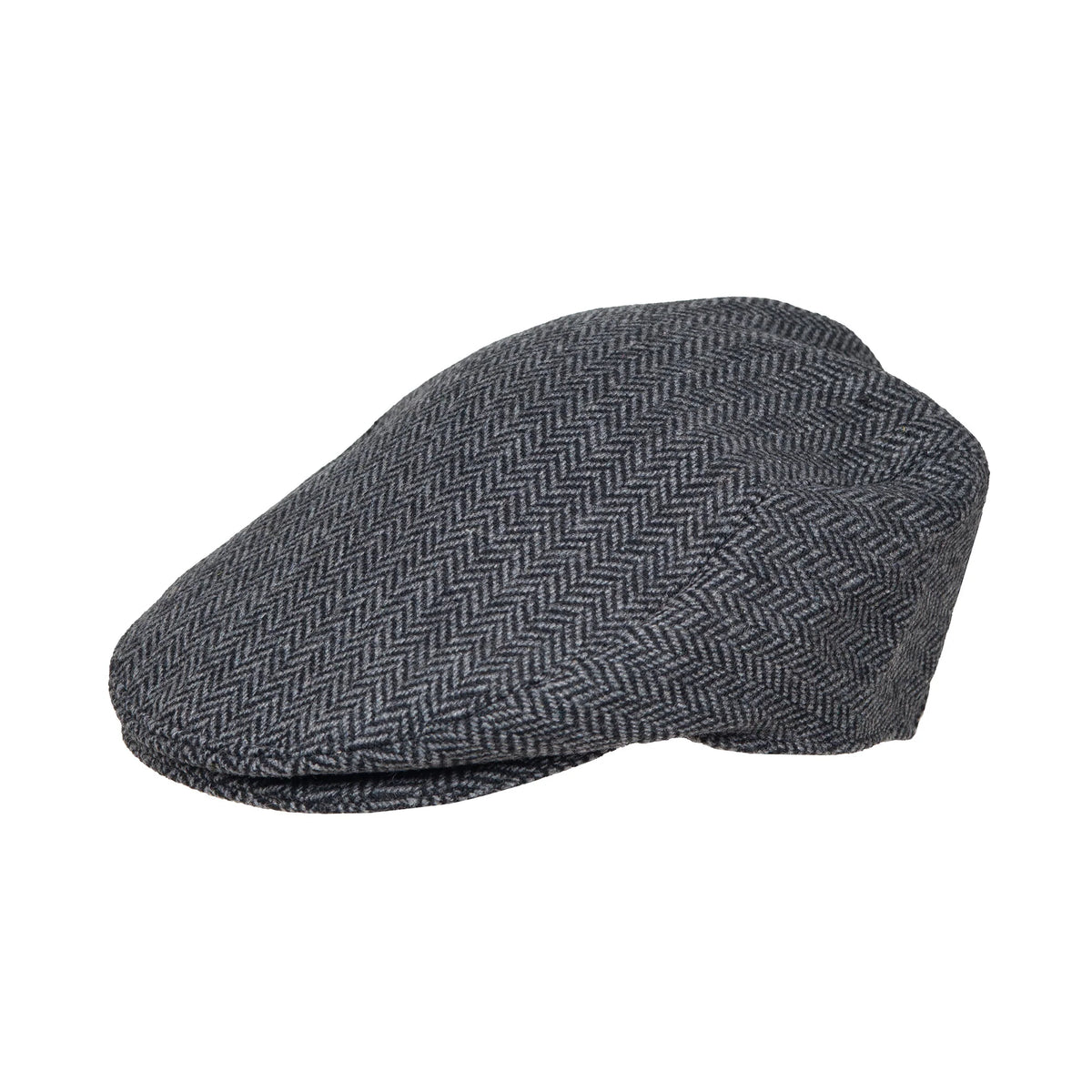 Dents Thirlmere Charcoal Herringbone Tweed Flat Cap
