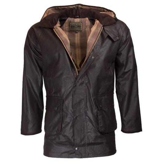 Walker & Hawkes Men's Brown Cupra Wax Poacher Jacket