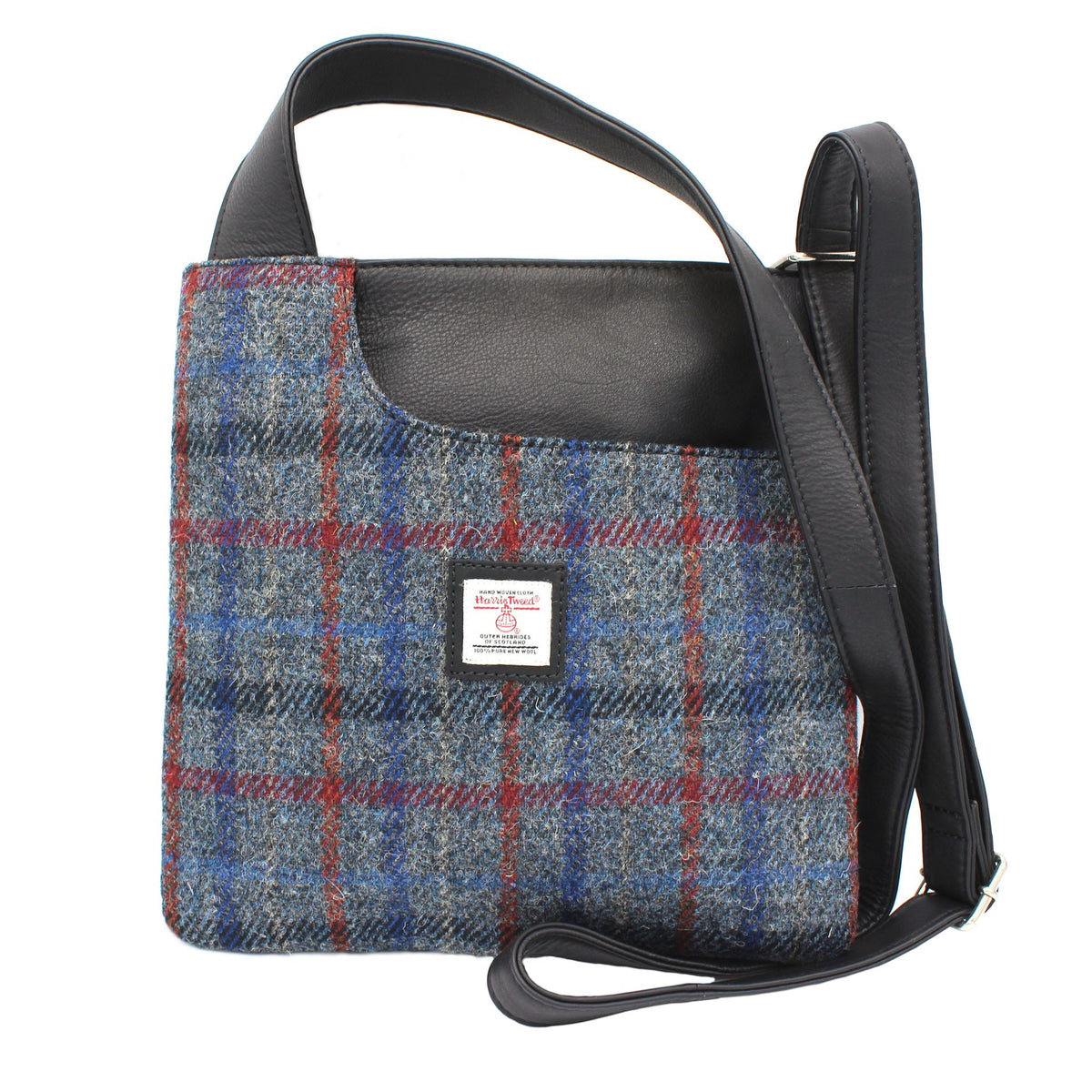 Harris Tweed Grey with Multi-Check Cross Body Bag