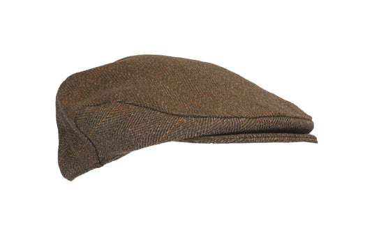 Walker & Hawkes Derby Tweed Flat Cap in Brown