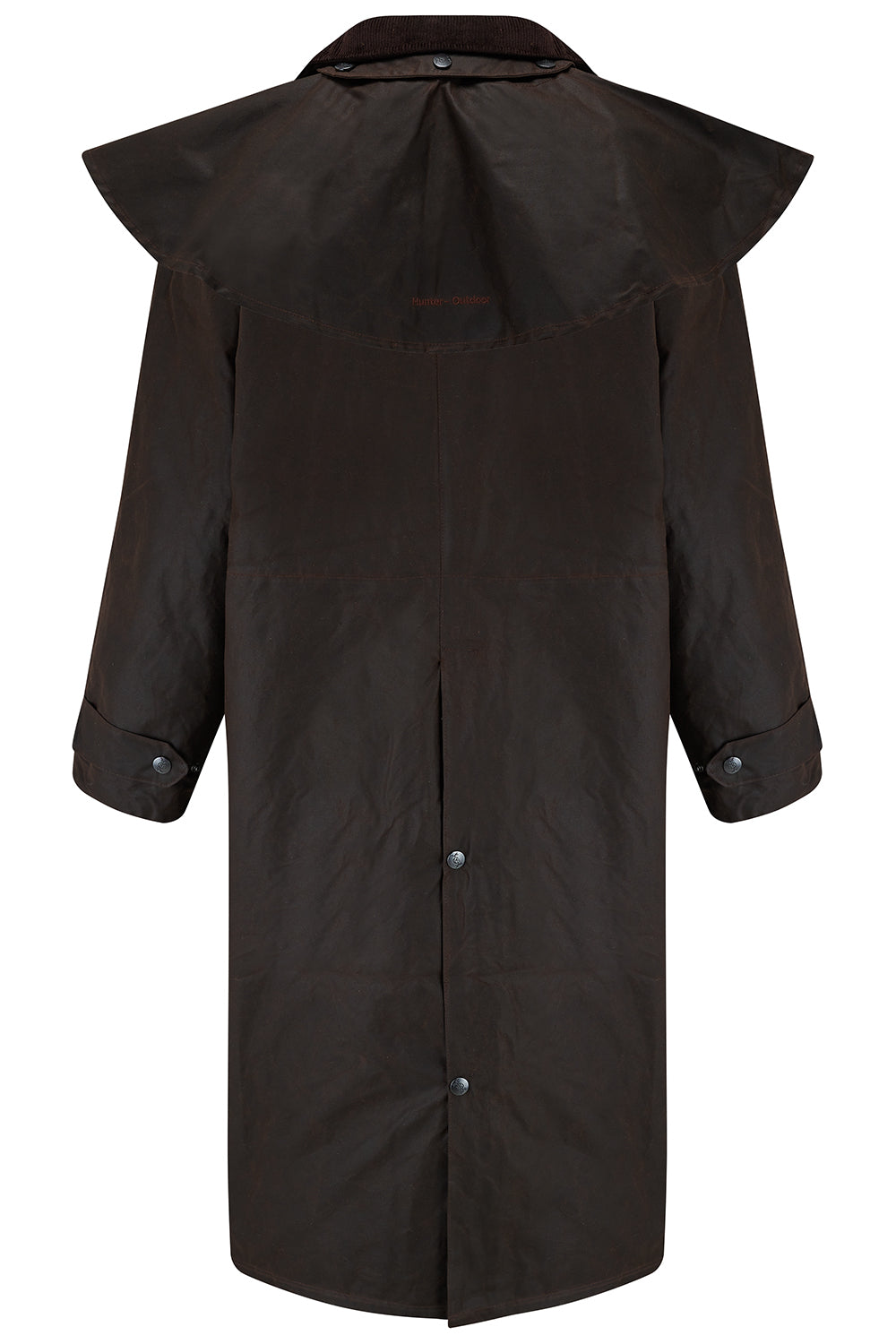 Tweed Outdoor Wax Long Coat in Antique Brown
