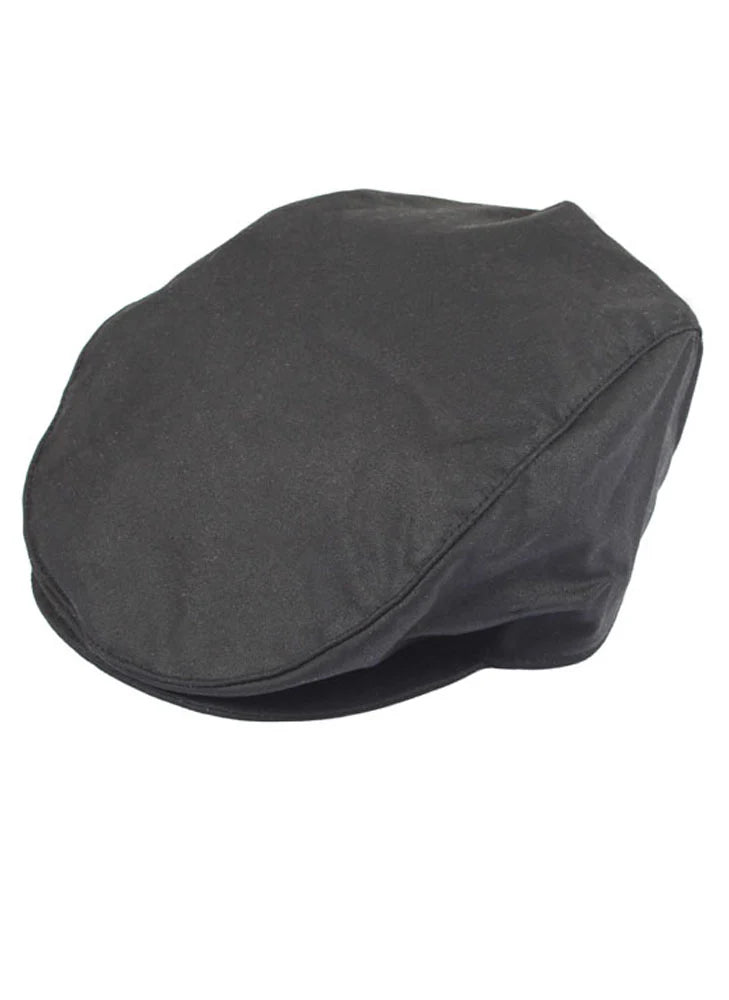 Dents Stourhead Wax Flat Cap in Black