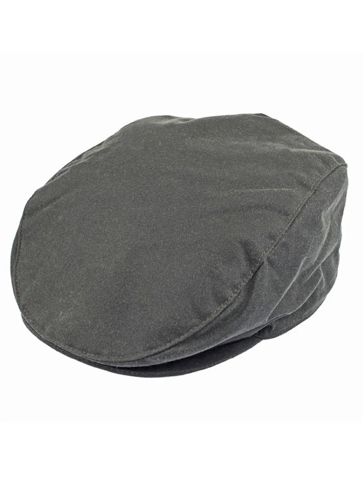 Dents Stourhead Wax Flat Cap in Sage