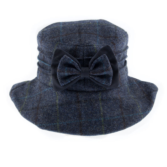Dents Ladies Abraham Moon Blue Tweed Bucket Hat