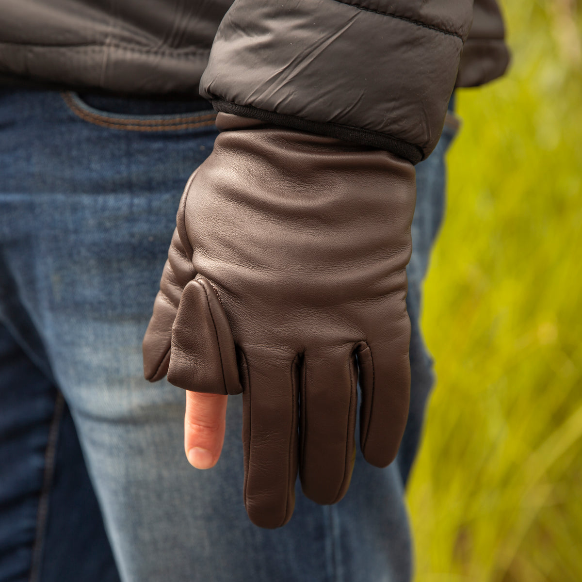 Dents Speyside Men's Leather Brown Shooting Gloves