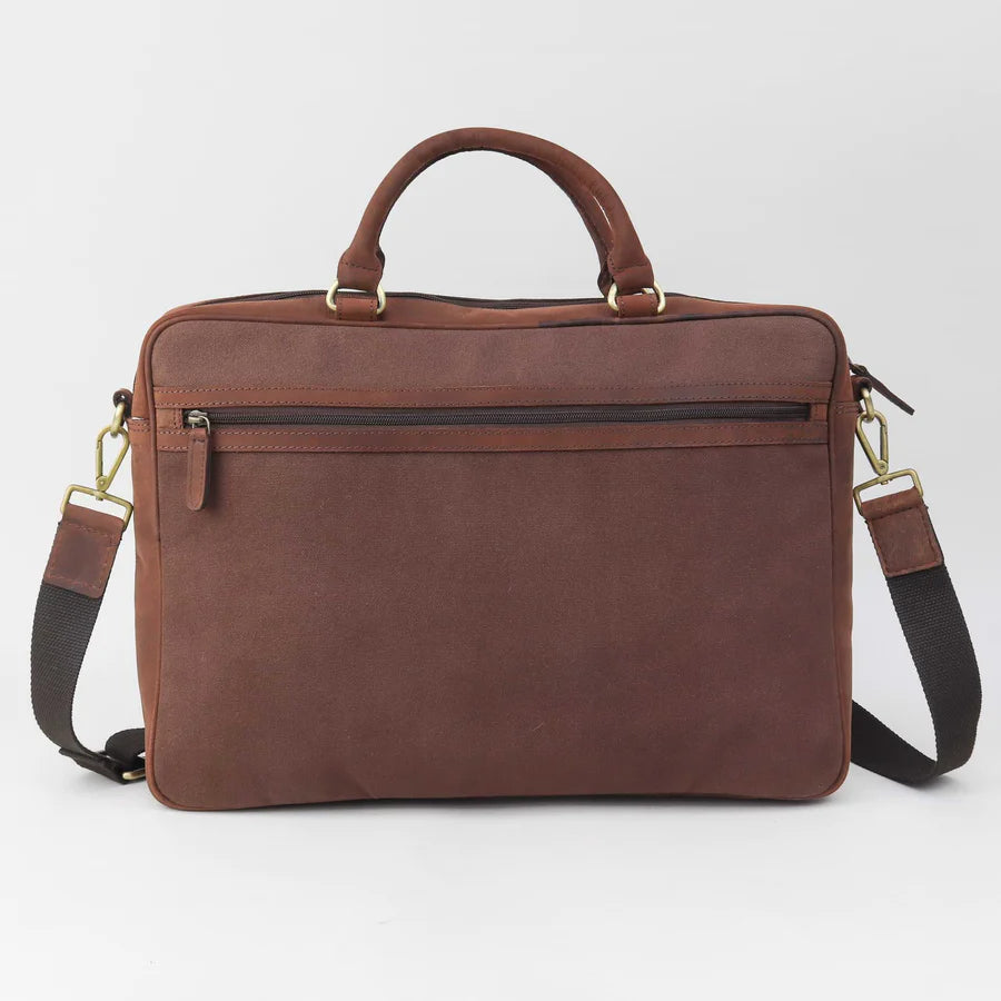 Harris Tweed Brown Check Briefcase