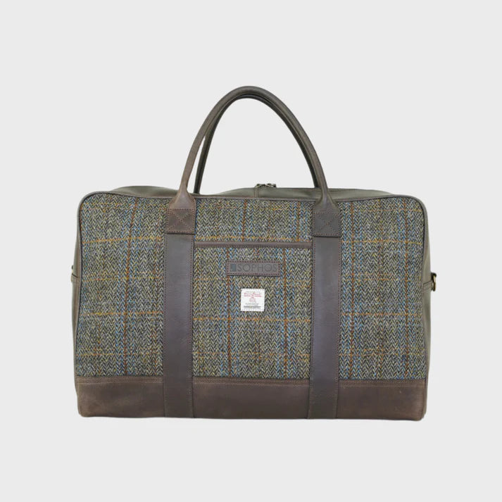 Harris Tweed Brown Check Luxury Travel Bag