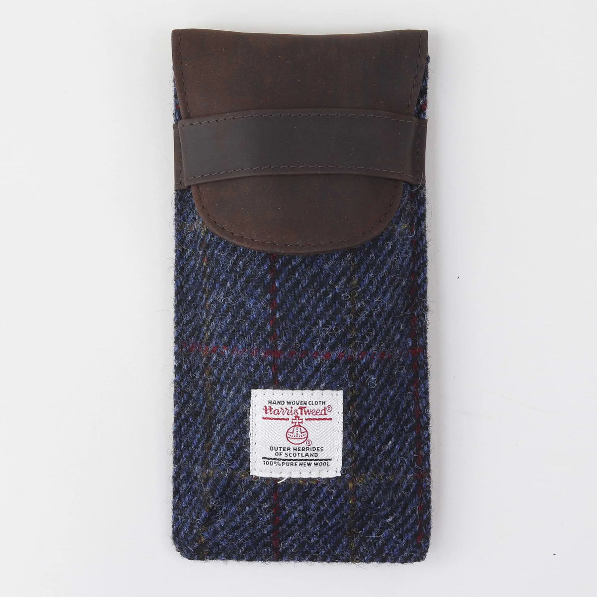 Harris Tweed Glasses Case in Blue Check Tweed