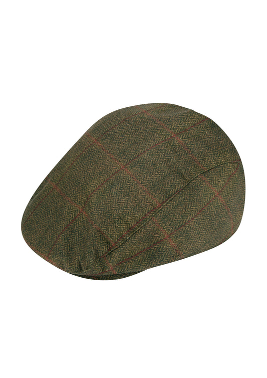 Alan Paine Didsmere Technical Waterproof Tweed Flat Cap in Oak