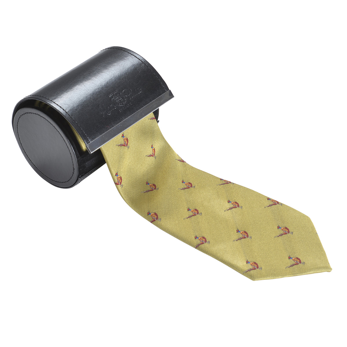 Alan Paine Ripon Standing Pheasant Country Silk Tie in Gold