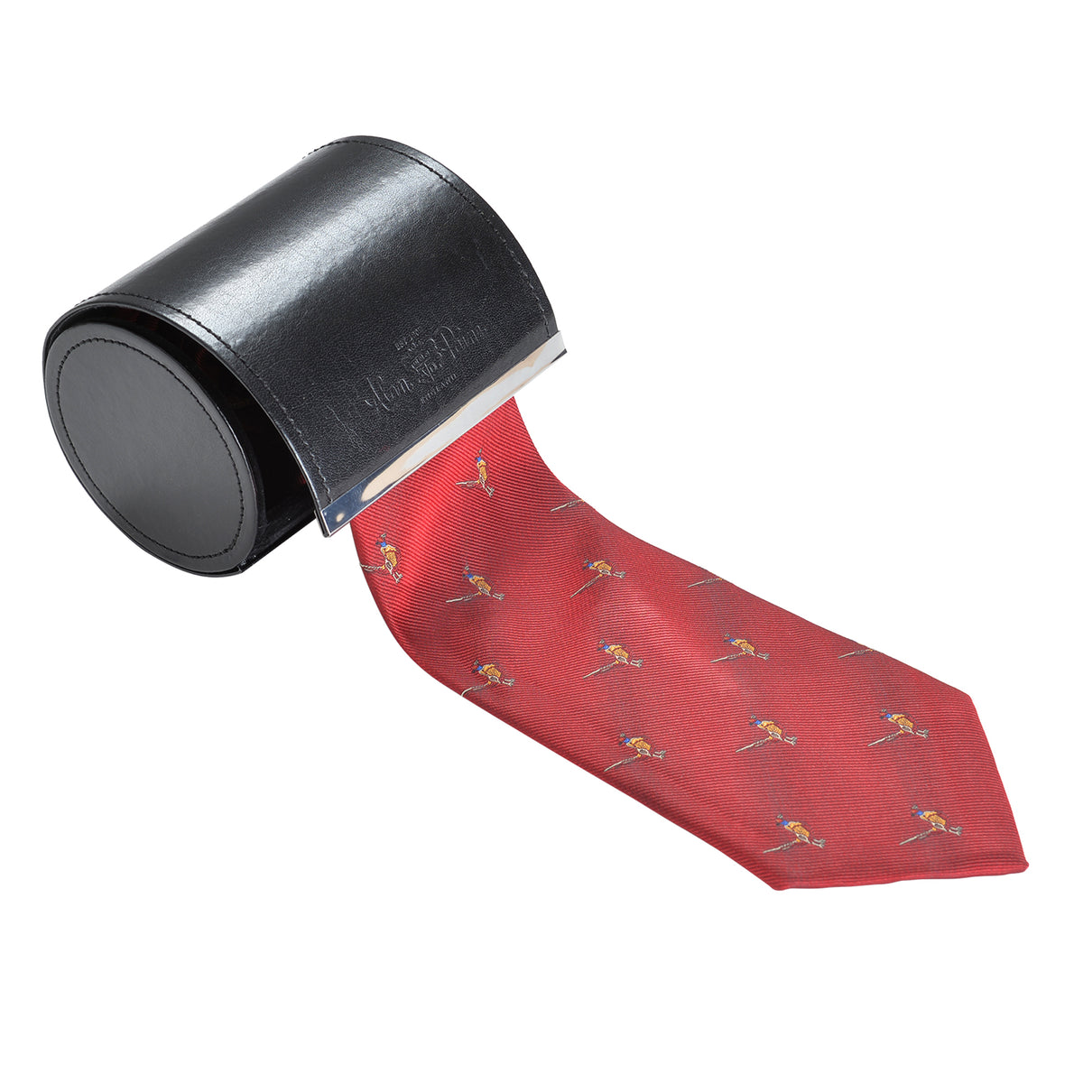 Alan Paine Ripon Standing Pheasant Country Silk Tie in Red