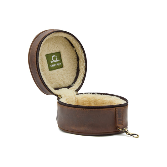 Chatham Antique Brown Leather Hearing Protection Case