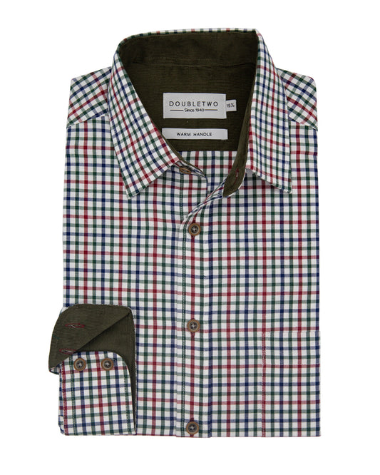Red & Green Tattersall Check 100% Cotton Shirt