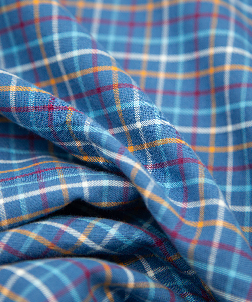Blue Tattersall Check 100% Cotton Shirt