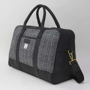 Harris Tweed Dark Grey Check Travel Bag