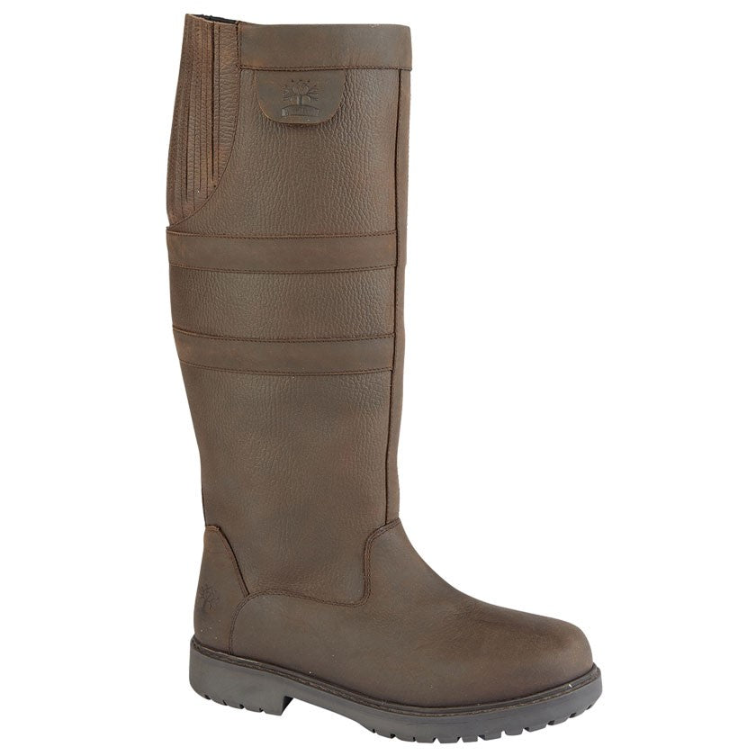 Tweed Outdoor Country Boots in Brown Leather