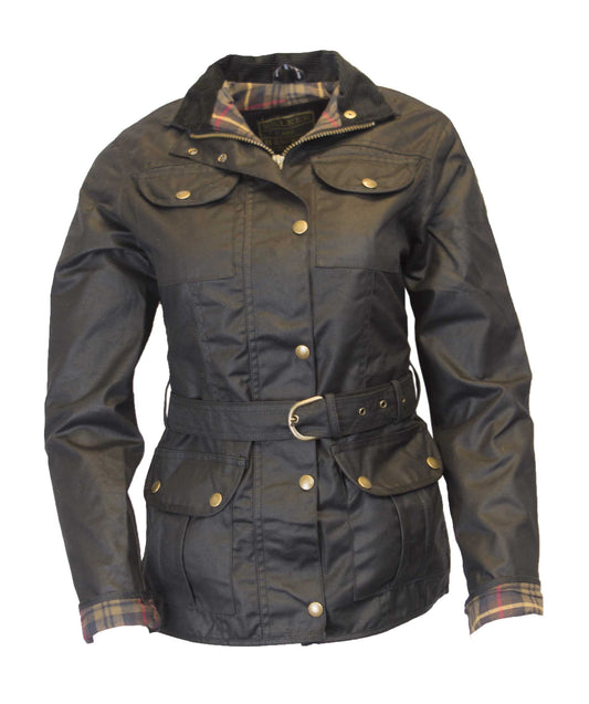 Walker & Hawkes Ladies Florence Black Wax Biker jacket