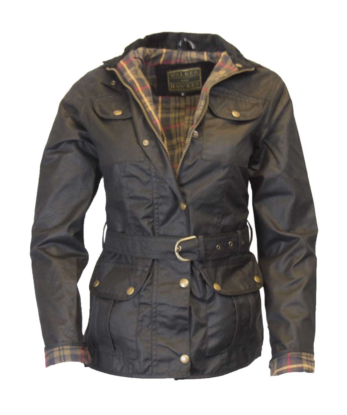Walker & Hawkes Ladies Florence Black Wax Biker jacket