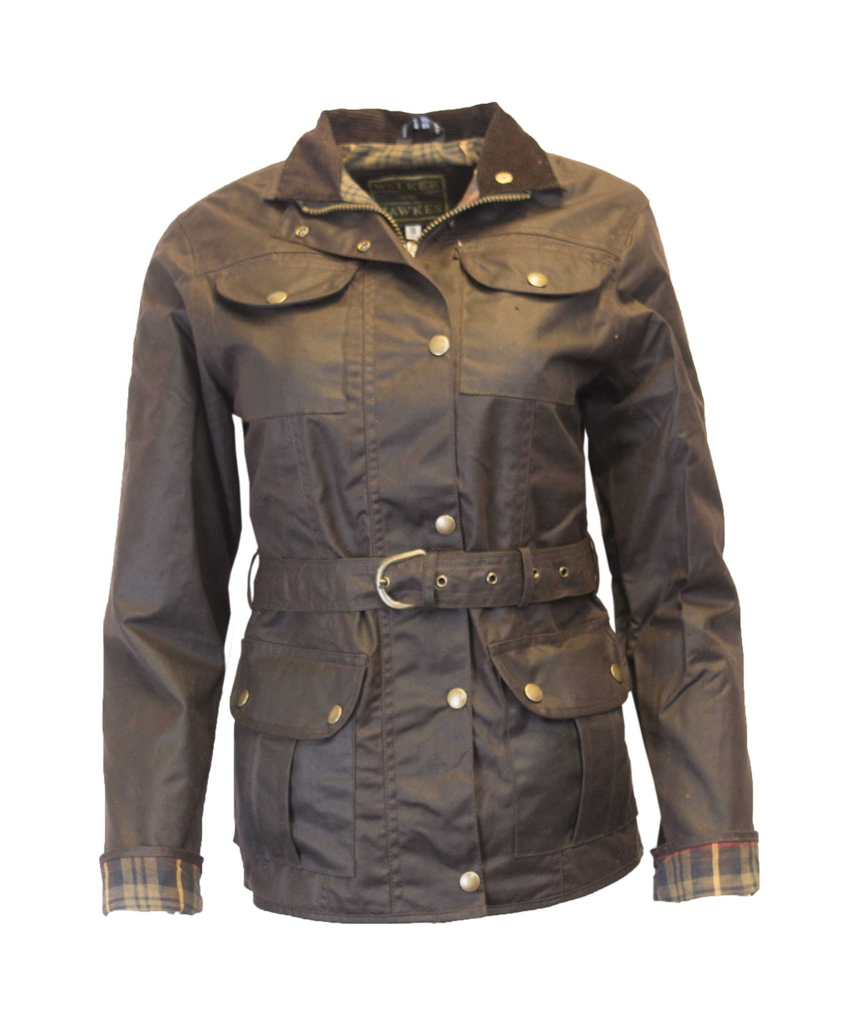Walker & Hawkes Ladies Florence Brown Wax Biker jacket