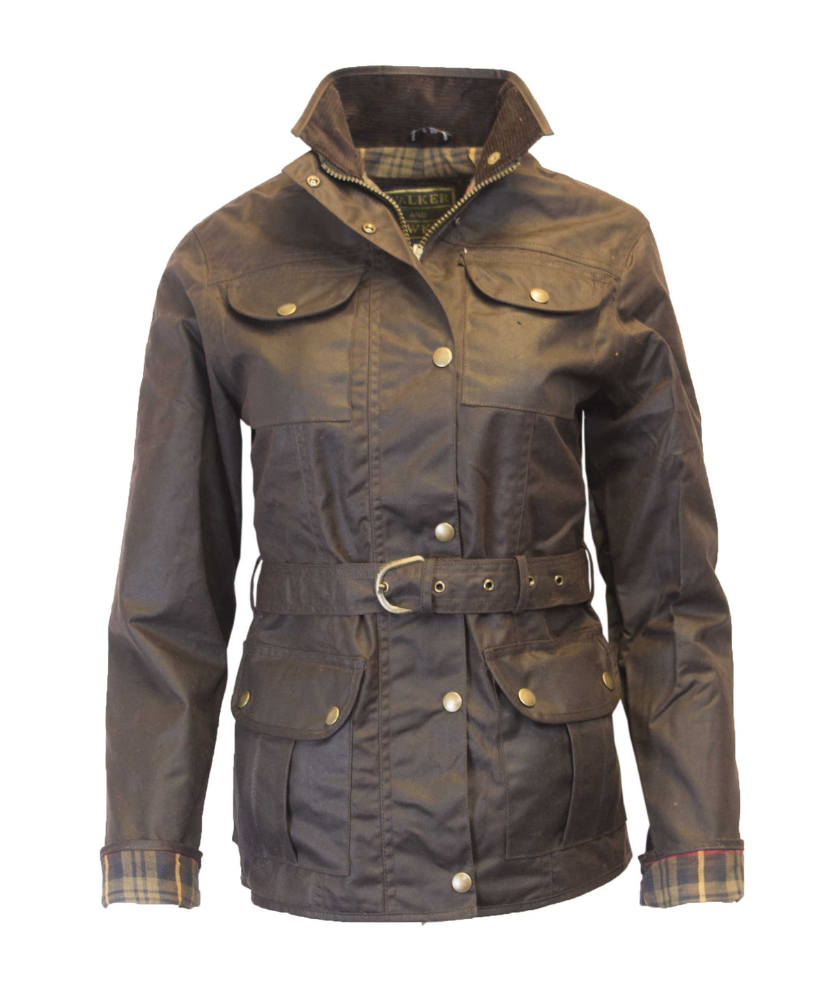 Walker & Hawkes Ladies Florence Brown Wax Biker jacket
