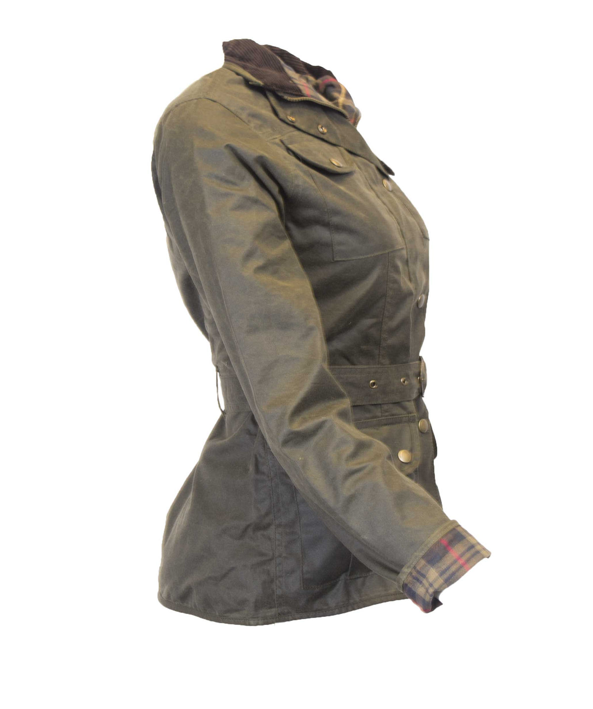 Walker & Hawkes Ladies Florence Olive Wax Biker jacket