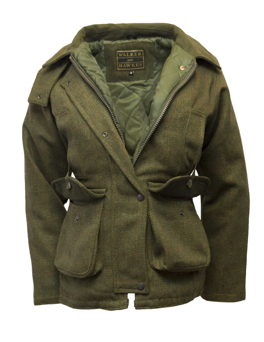Walker & Hawkes Hazelwood Dark Sage Ladies Tweed Shooting Jacket