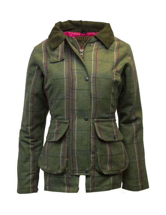 Walker & Hawkes Hazelwood Pink Overcheck Ladies Tweed Shooting Jacket
