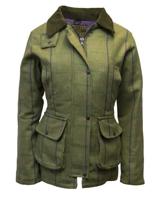 Walker & Hawkes Hazelwood Purple Overcheck Ladies Tweed Shooting Jacket