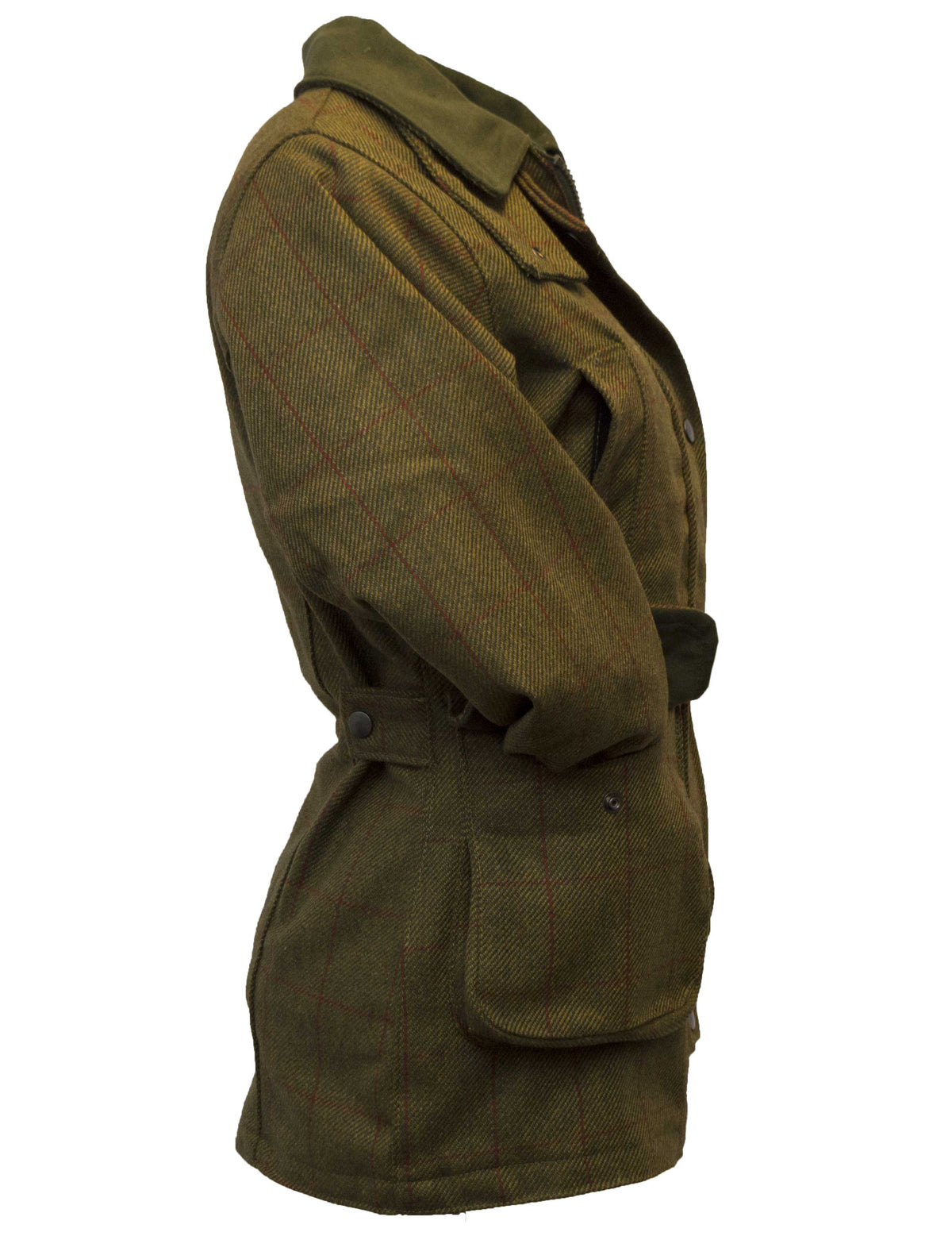 Walker & Hawkes Hazelwood Red Overcheck Ladies Tweed Shooting Jacket