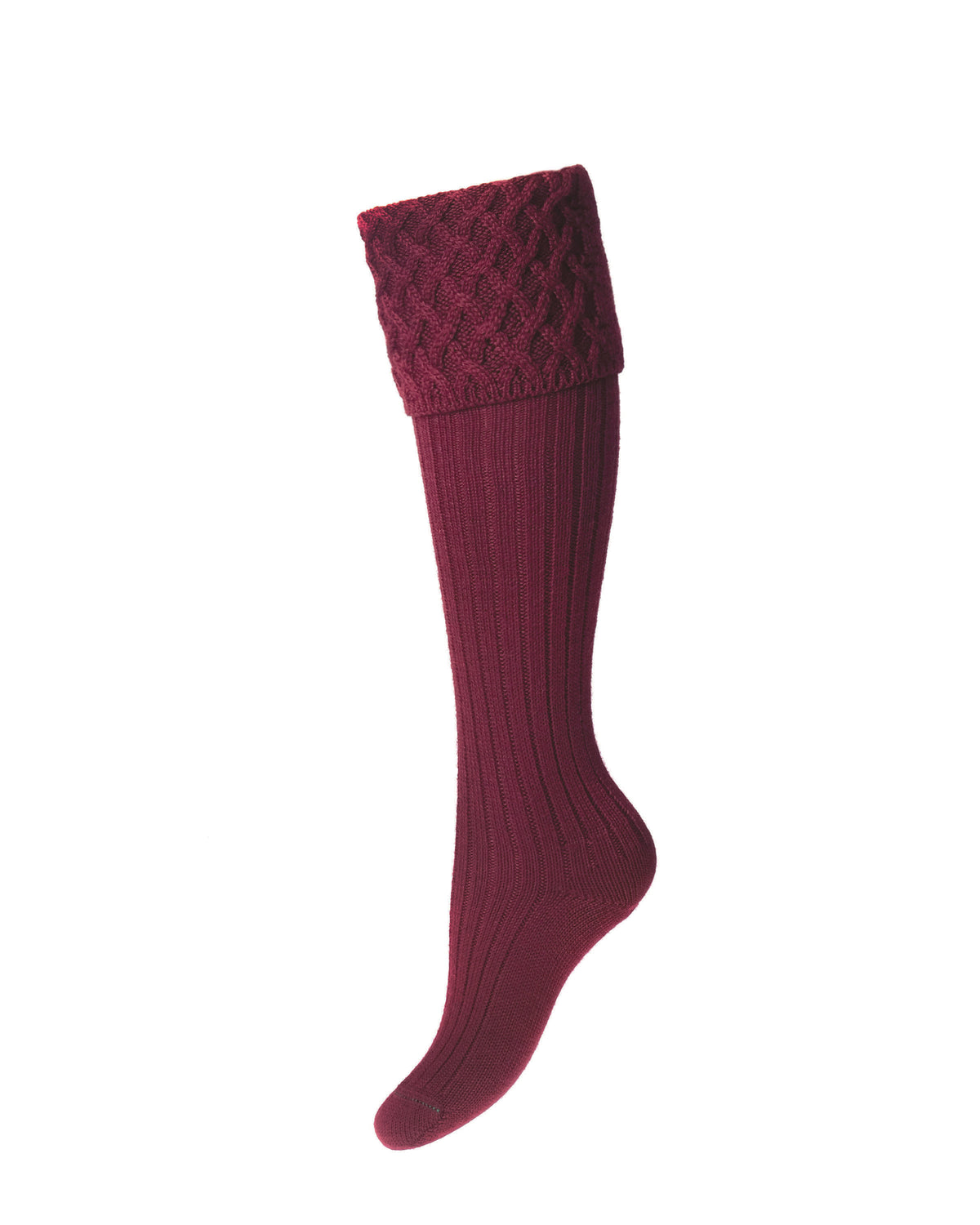 House of Cheviot Ladies Burgundy Rannoch Country Socks