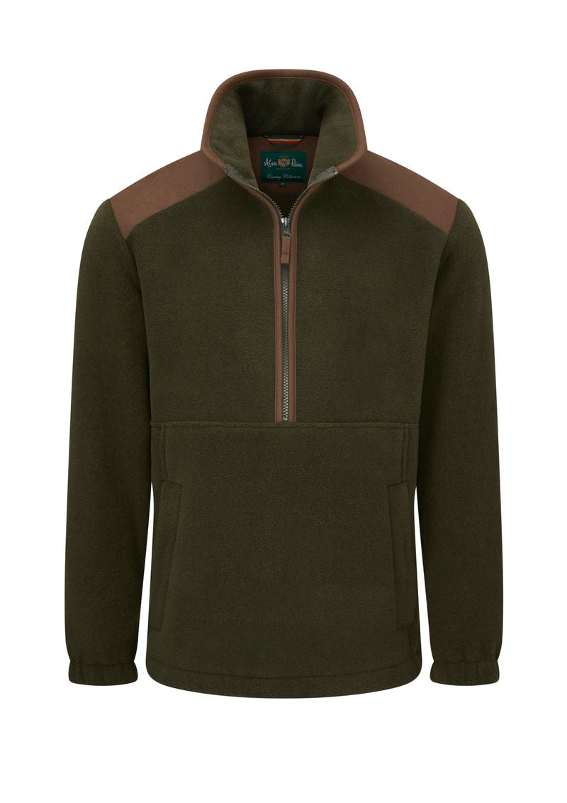 Alan Paine Aylsham Men's Half Zip Fleece In Green