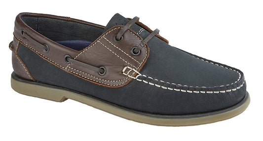Tweed Outdoor Kingsbridge Navy/Brown Boat Shoes