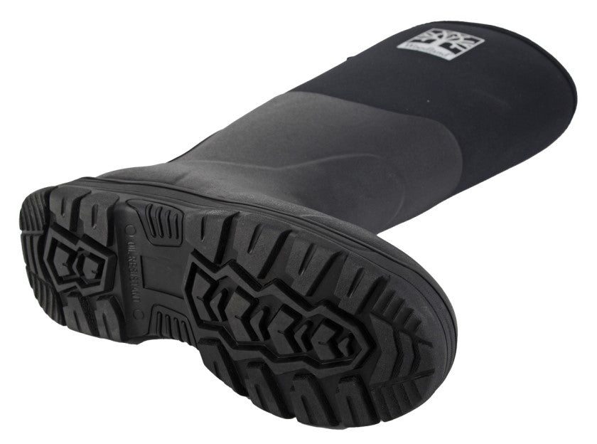 Woodland Black Neoprene and Rubber Wellington Boots