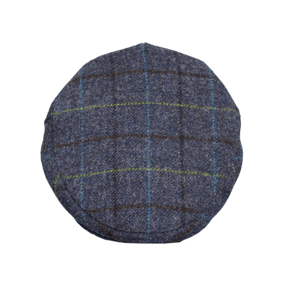 Walker & Hawkes Alfred Abraham Moon Tweed Alfred Flat Cap in Navy