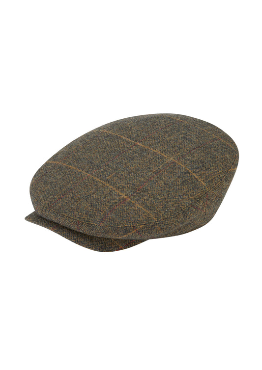 Alan Paine Combrook Balmoral Tweed Cap in Teak
