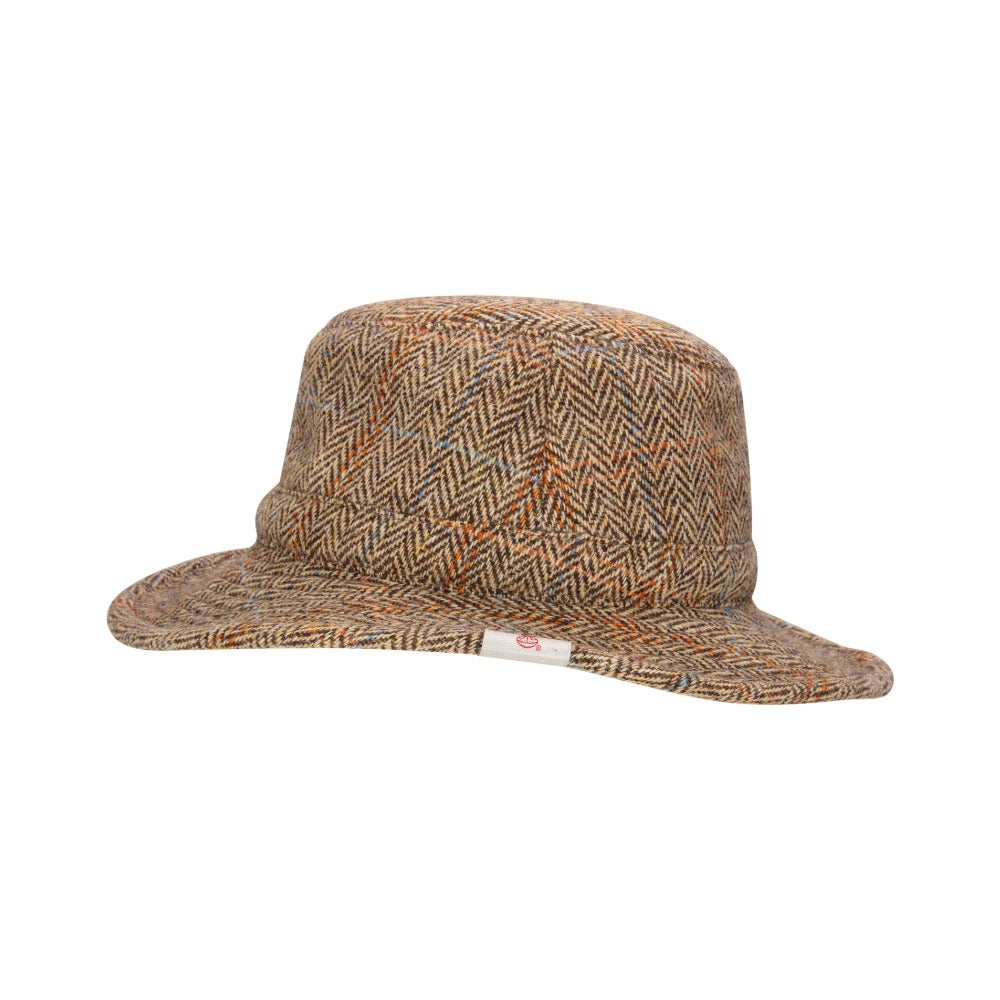 Walker & Hawkes Harris Tweed Berkeley Fedora Hat in White Sand