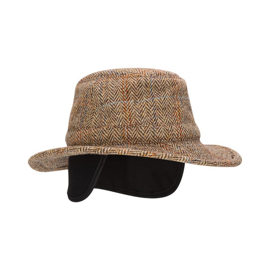 Walker & Hawkes Harris Tweed Berkeley Fedora Hat in White Sand