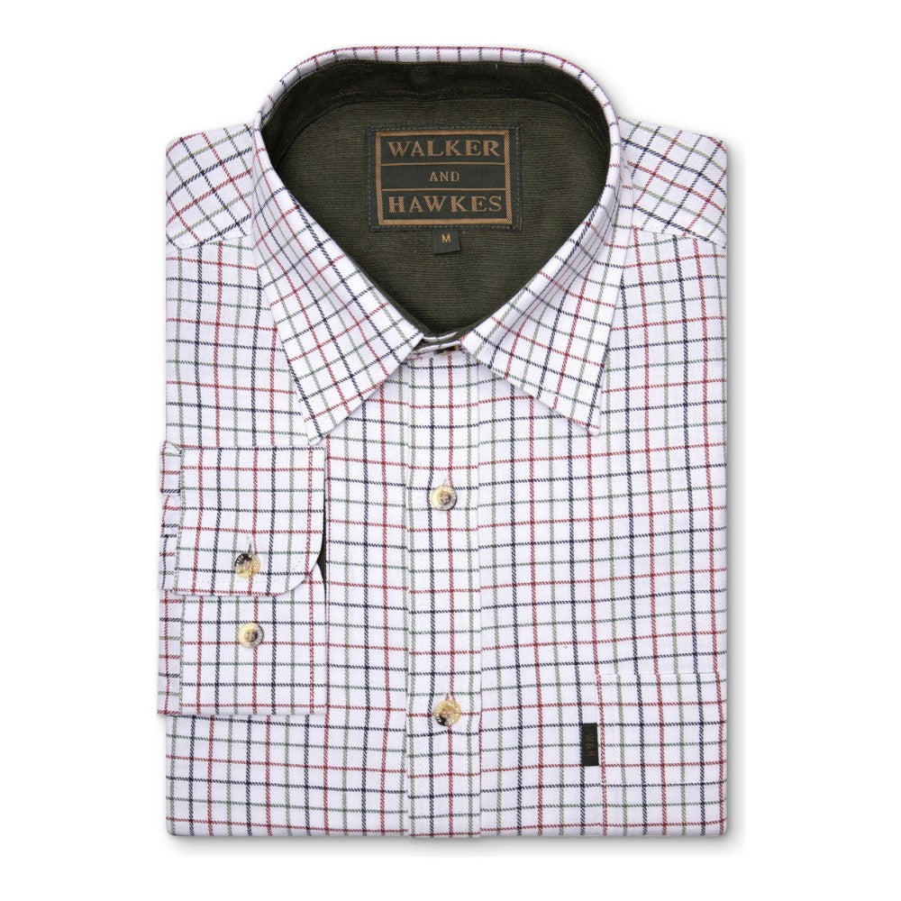 Walker & Hawkes 100% Cotton Brocton Blue Tattersall Shirt