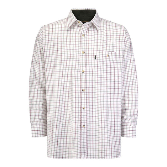 Walker & Hawkes 100% Cotton Brocton Wine Tattersall Shirt