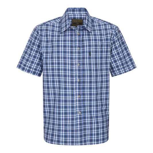 Walker & Hawkes 100% Cotton Navy Canterbury Short Sleeve Shirt