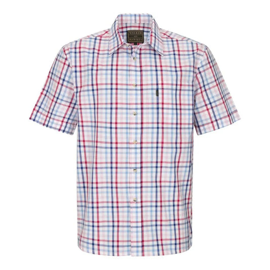 Walker & Hawkes 100% Cotton Red Canterbury Short Sleeve Shirt