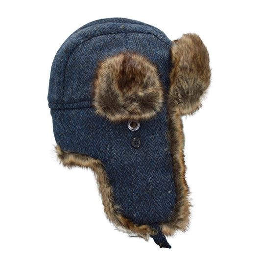 Walker & Hawkes Harris Tweed Charles Trapper Hat In Blue